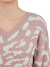 Leopard Pattern Jacquard Sweater Pull Over Top