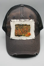 Hello Fall Square Pumpkin Patch Hat