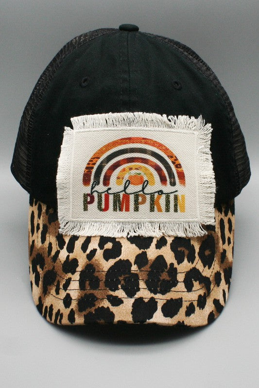 Hello Pumpkin Rainbow Patch Hat