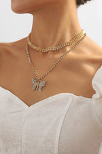 Double Chain Butterfly Necklace