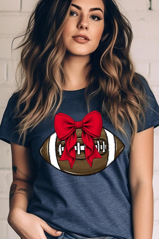 Red Bow Football Graphic Tee