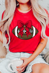 Red Bow Football Graphic Tee