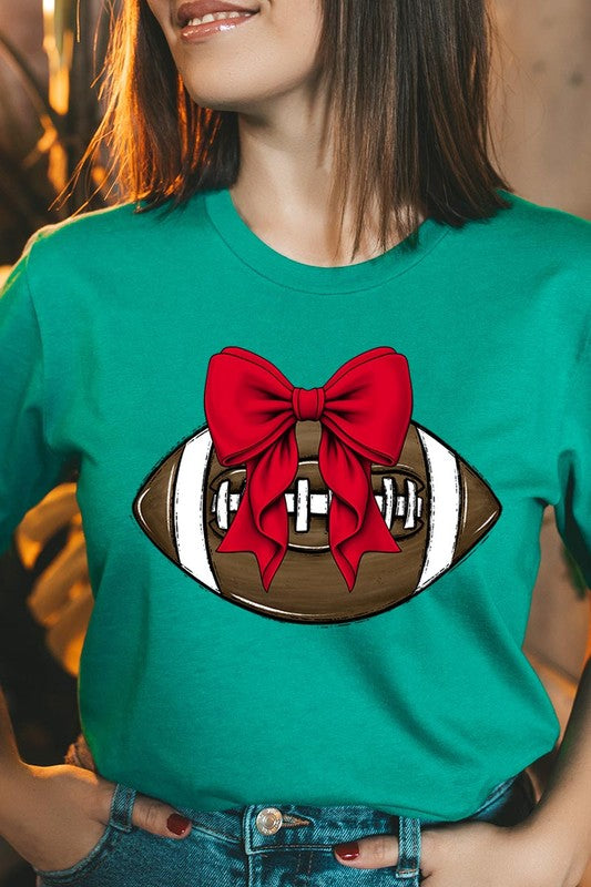 Red Bow Football Graphic Tee