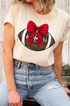 Red Bow Football Graphic Tee