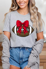 Red Bow Football Graphic Tee