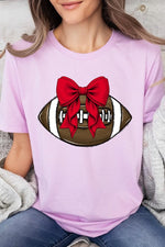 Red Bow Football Graphic Tee