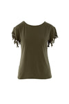 Fringe trim tee shirt