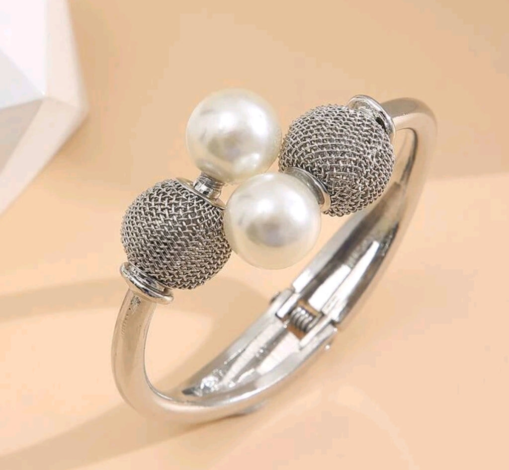 Pearl Bangle Bracelet