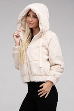 Fluffy Zip-Up Teddy Hoodie