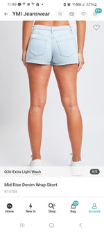 Denim Wrap Skort (Light Denim)