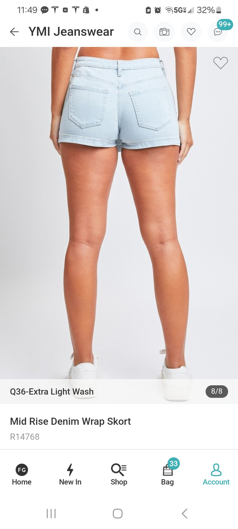 Denim Wrap Skort (Light Denim)