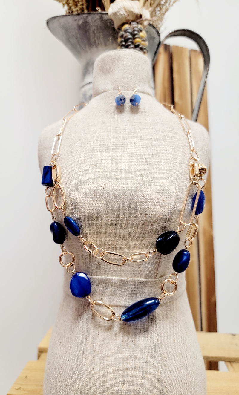 Blue Clips Necklace