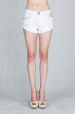 White Stud Shorts